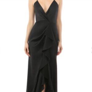 Jay Godfrey Elsie Ruffle Front Gown – Size 10 (Black)